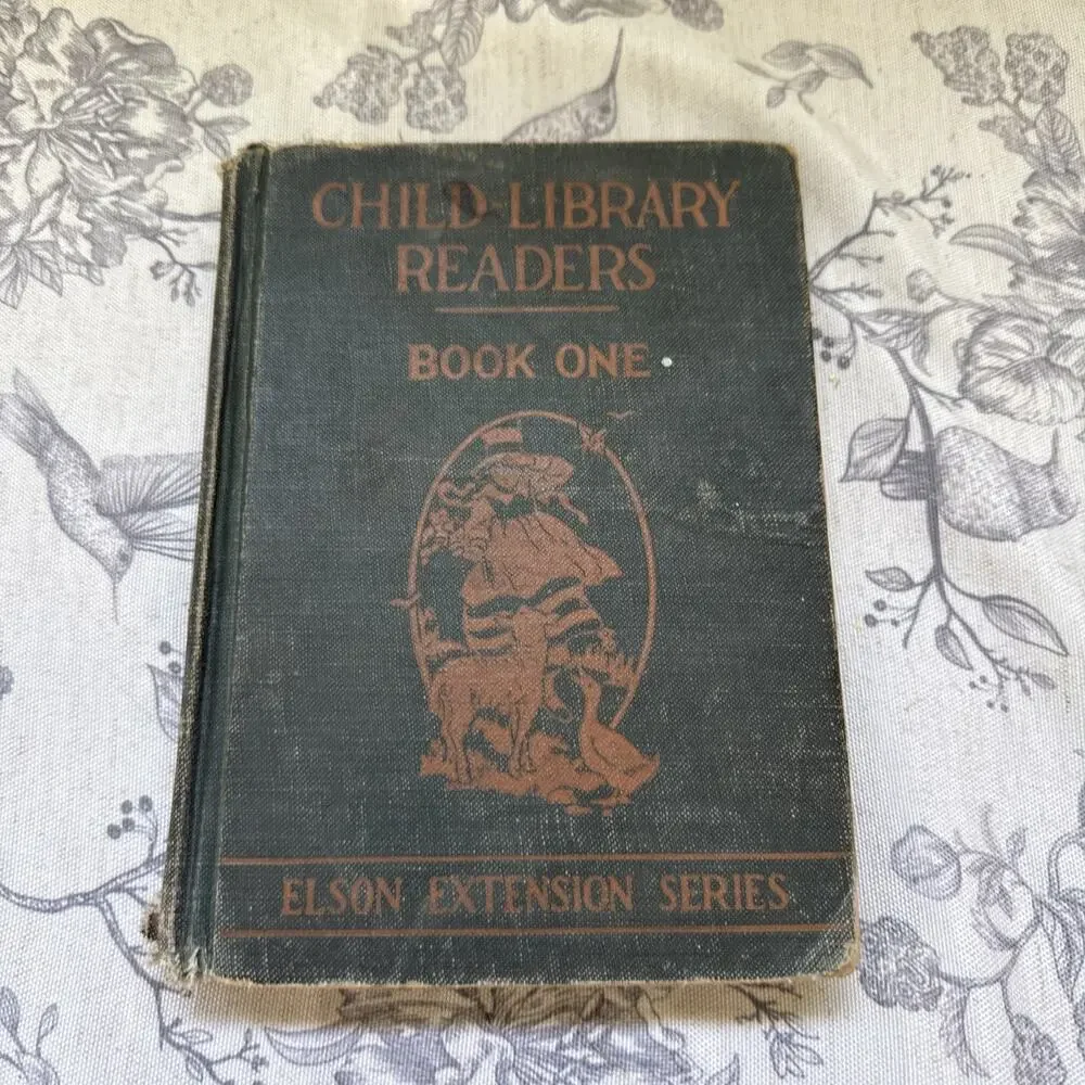 Vtg Antique 1924 Child Library Readers Book One Elson Color Illustrations